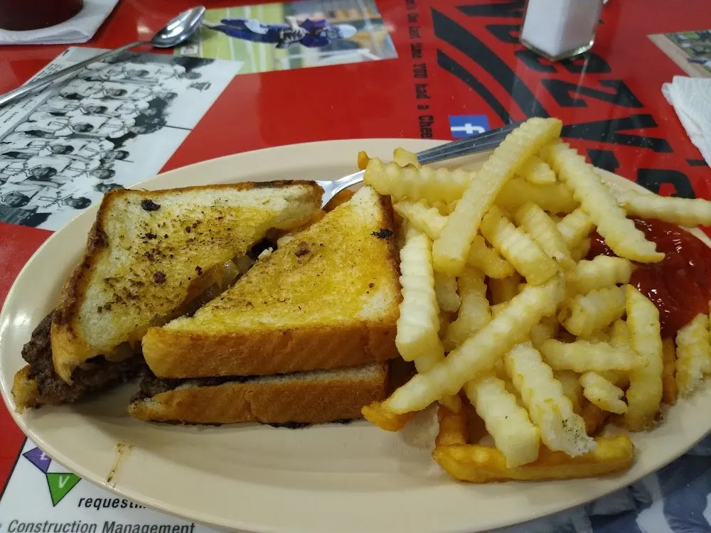 Patty Melt Burger and Fries